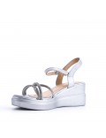 Women's faux leather wedge sandal