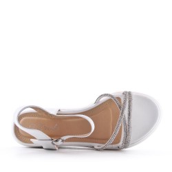 Women's faux leather wedge sandal