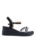 Women's faux leather wedge sandal