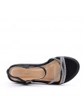 Women's faux leather wedge sandal