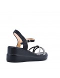 Women's faux leather wedge sandal