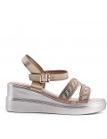 Women's faux leather wedge sandal