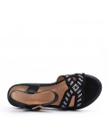 Women's faux leather wedge sandal