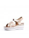 Women's faux leather wedge sandal