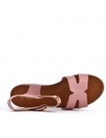 Women's faux leather wedge sandal