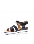 Women's faux leather wedge sandal