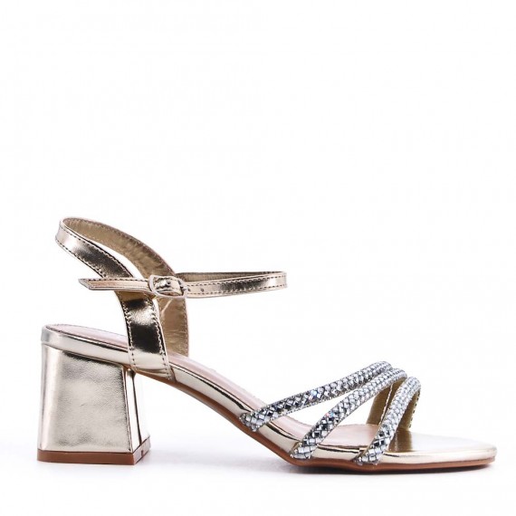 Faux leather heeled sandal