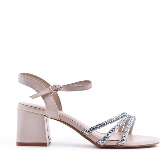 Faux leather heeled sandal