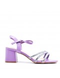 Faux leather heeled sandal