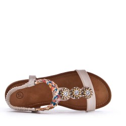 Women's faux leather wedge sandal