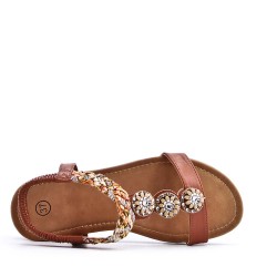 Women's faux leather wedge sandal