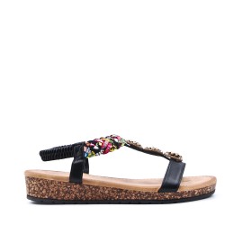 Women's faux leather wedge sandal