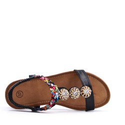 Women's faux leather wedge sandal