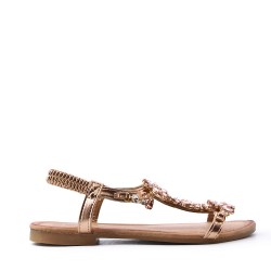 Flat sandals in faux leather for women