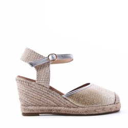 Sandale compensée à semelle espadrille