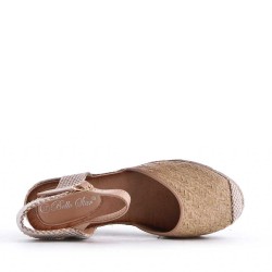 Wedge sandal with espadrille sole