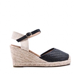 Wedge sandal with espadrille sole