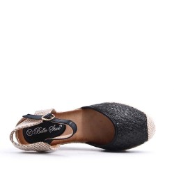 Sandale compensée à semelle espadrille
