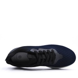 Mix-material sneakers with laces