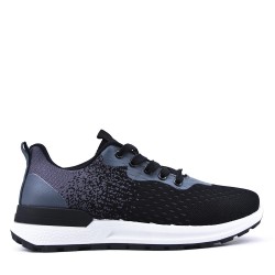 Mix-material sneakers with laces