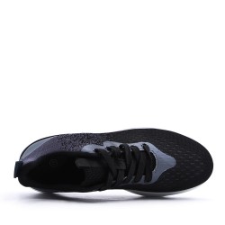 Mix-material sneakers with laces