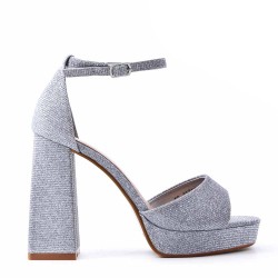 Faux leather heeled sandal