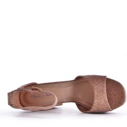 Faux leather heeled sandal