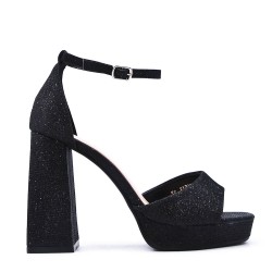 Faux leather heeled sandal