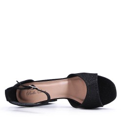 Faux leather heeled sandal
