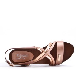 Faux leather heeled sandal