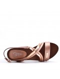 Large Size 38-42 - Heeled faux leather sandal