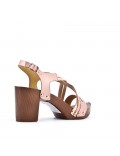 Large Size 38-42 - Heeled faux leather sandal