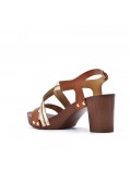 Large Size 38-42 - Heeled faux leather sandal