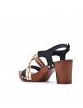 Large Size 38-42 - Heeled faux leather sandal