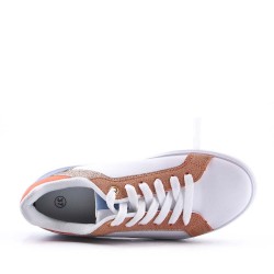 Basket mix matière à lacet pour femme