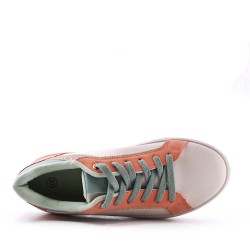 Basket mix matière à lacet pour femme