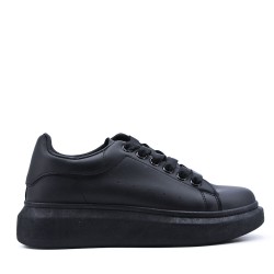 Women's faux leather sneaker