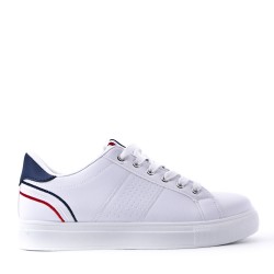 Mix-material sneakers with laces