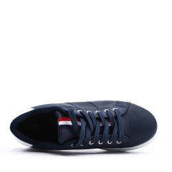 Mix-material sneakers with laces