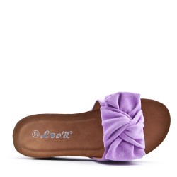 Sandalia con cuña de ante para mujer