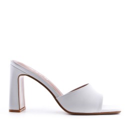 Sandale à talon en simili cuir