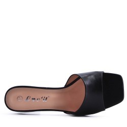 Sandale à talon en simili cuir