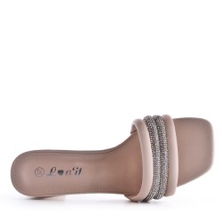 Sandale à talon en simili cuir