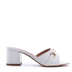 Sandale à talon en simili cuir