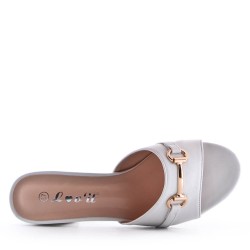Sandale à talon en simili cuir