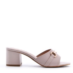 Sandale à talon en simili cuir