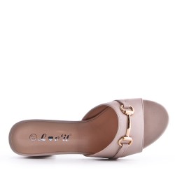 Sandale à talon en simili cuir