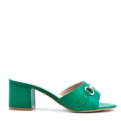 Sandale à talon en simili cuir