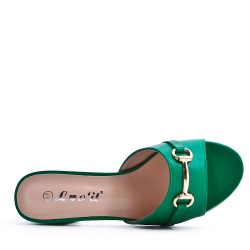 Sandale à talon en simili cuir