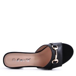Sandale à talon en simili cuir